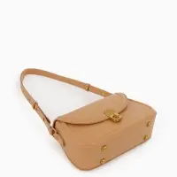 Сумка женская мессенджер TEXTURA на клапане, 23&times;6&times;13 см, тёмно-бежевая