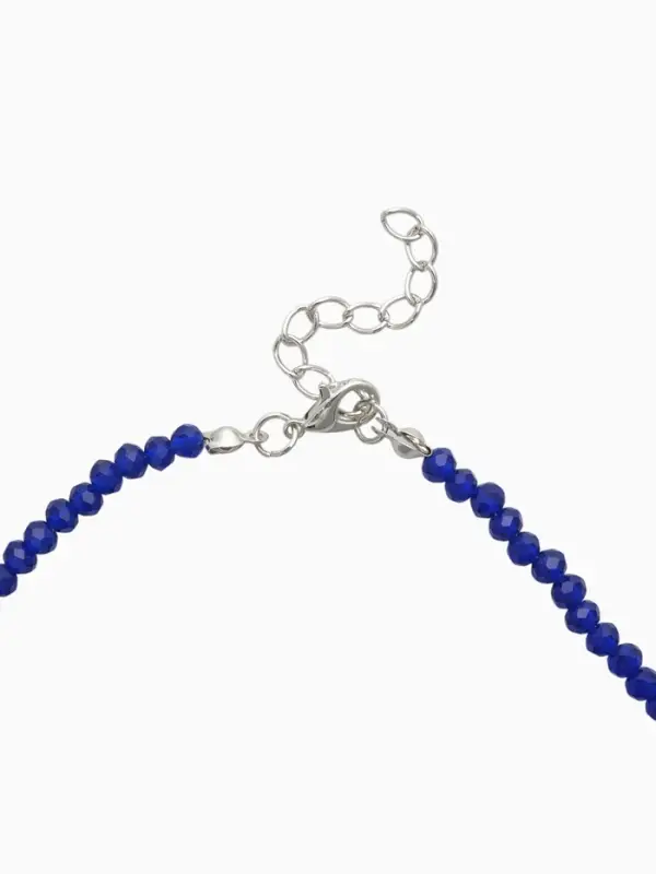 Чокер из бисера &laquo;Хрусталь&raquo;, синий в серебре, 36 см + 5 см доп, цепочка