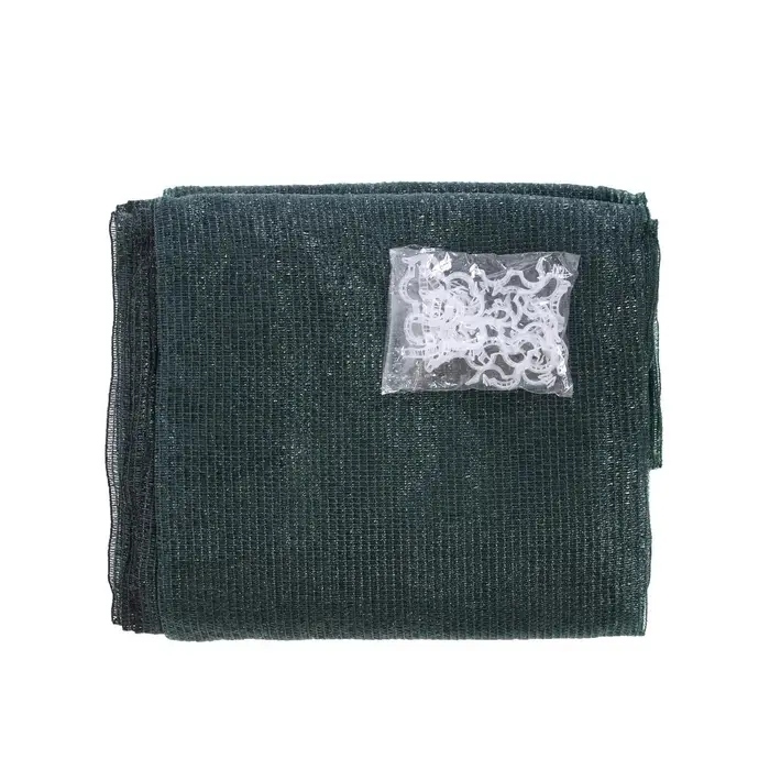 Сетка затеняющая, 2&times;10 м, плотность 55 г/м&sup2;, зелёная, в наборе 25 клипс