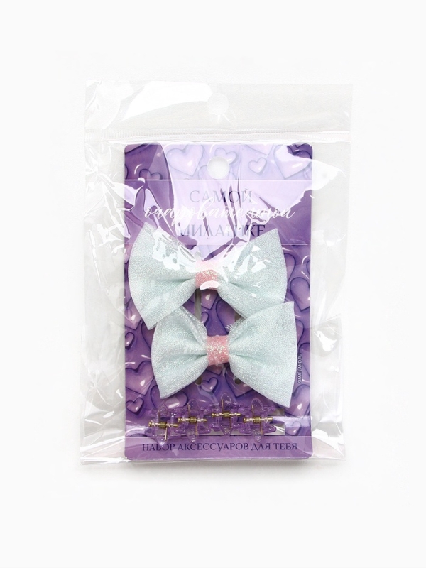 Бант для волос 2 шт, крабики «Милашке», 8 х 12,5 см Бант для волос 2 шт, крабики «Милашке», 8 х 12,5 см