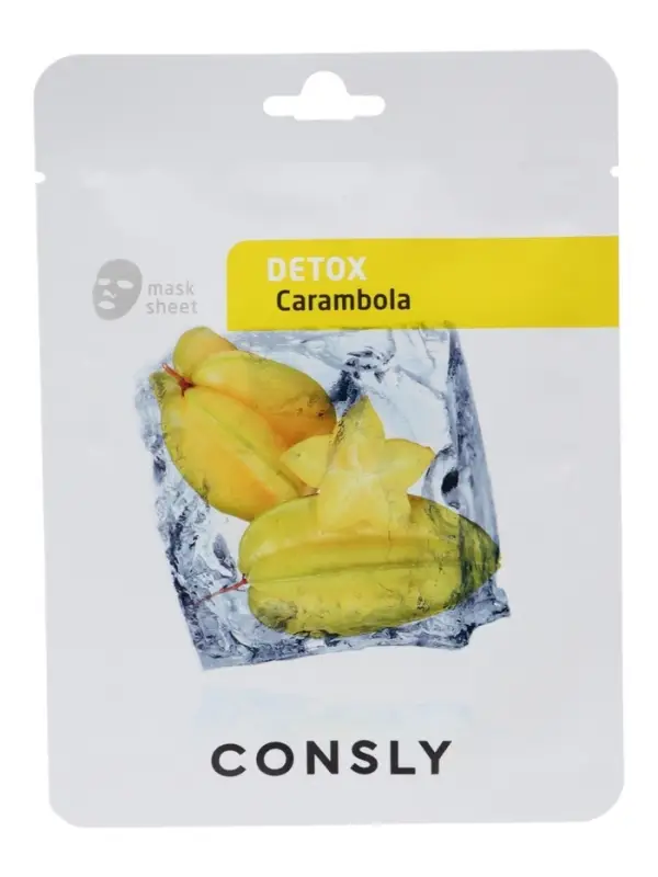 Выводящая токсины тканевая маска Consly с экстрактом карамболы, 20 мл