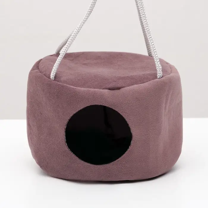 Подвесной дом для грызунов, 15&times;10 см, круглый, мебельная ткань, флис, цвет МИКС