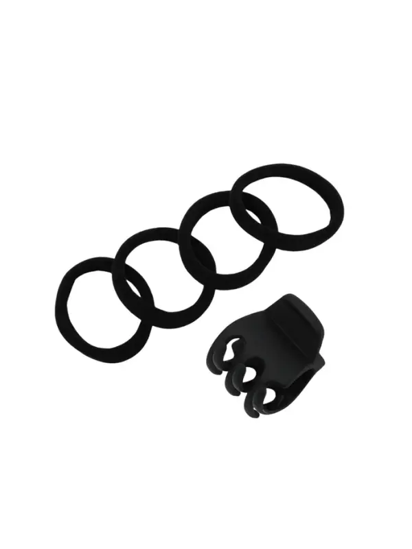 Набор для волос QF &laquo;Вивьен&raquo;, 4 резинки 5.5 см, краб 3 см, зубья, чёрный