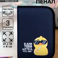 Пенал школьный, 3 секции, 14&times;21&times;4 см &laquo;Утка&raquo;