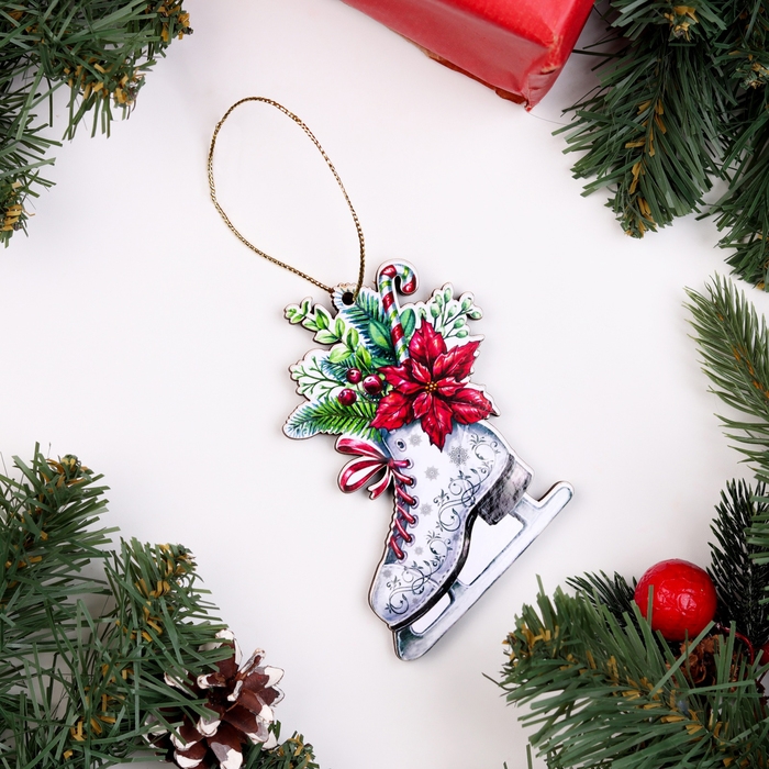 Новый год. Ёлочная игрушка двусторонняя Новый год. Ёлочная игрушка двусторонняя "Конек", 9х6 см