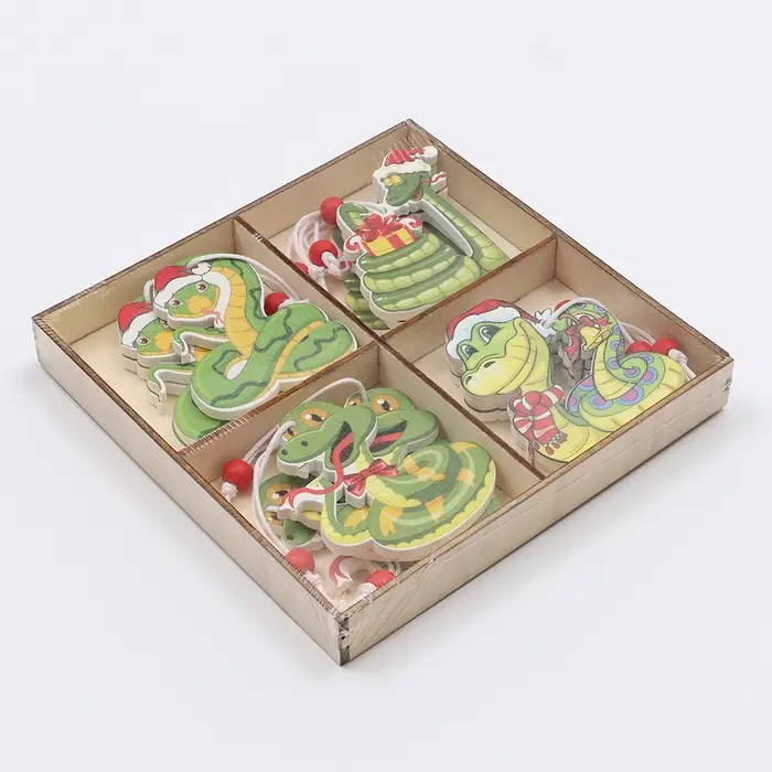 Елочные игрушки &laquo;Змея&raquo;, в деревянной подарочной упаковке, 12 шт.