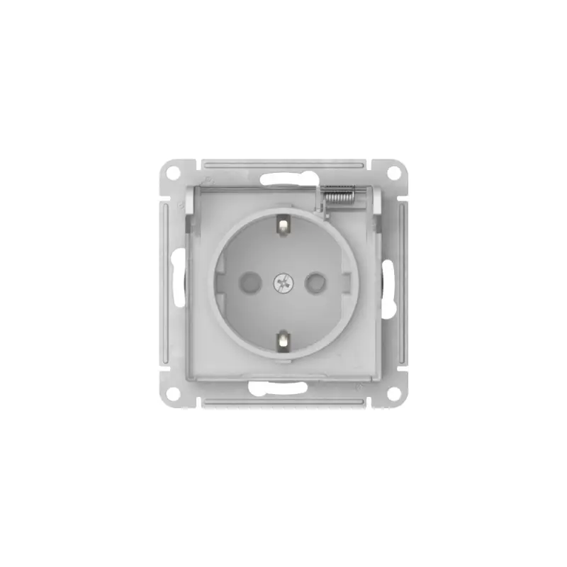 ATLASDESIGN AQUA РОЗЕТКА с заземлением со шторками с прозрачной крышкой ,16А, IP44, быстрозажимные клеммы,БЕЛЫЙ