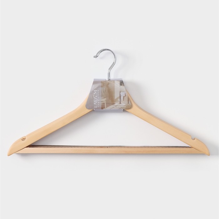 Плечики - вешалки для одежды LaDо́m Bois, 44×1,2×23 см, 3 шт, деревянные сорт А, антискользящее покрытие, цвет светлое дерево Плечики - вешалки для одежды LaDо́m Bois, 44×1,2×23 см, 3 шт, деревянные сорт А, антискользящее покрытие, цвет светлое дерево