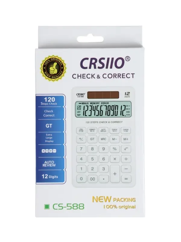 Калькулятор настольный 12-разрядный CS-588, корпус голубой