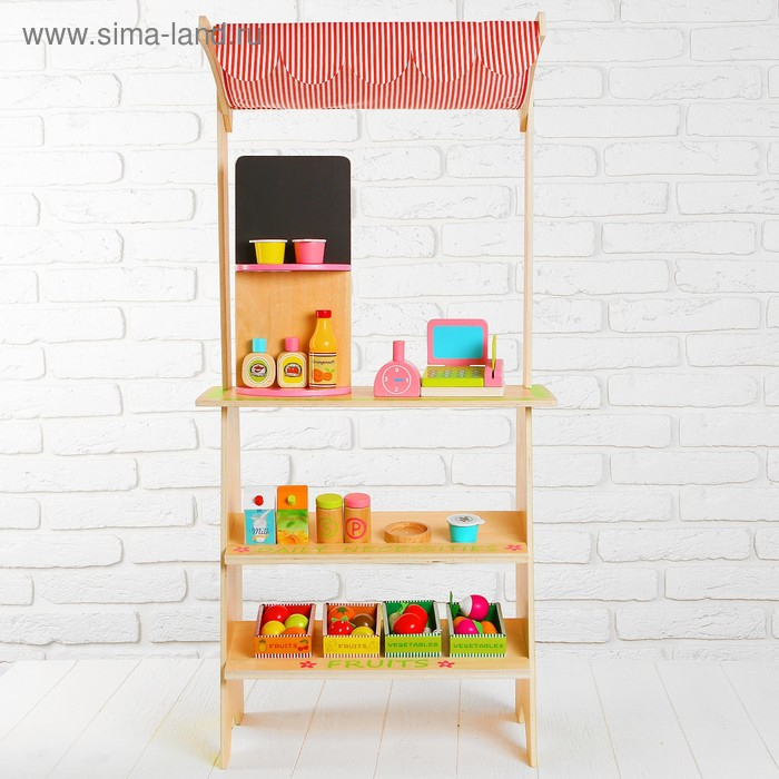 Игровой набор «Играем в магазин», деревянные продукты в наборе