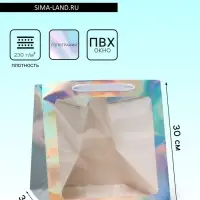 Пакет для торта и коробок, с квадратным дном и окном, голографический, 30&times;30&times;30 см