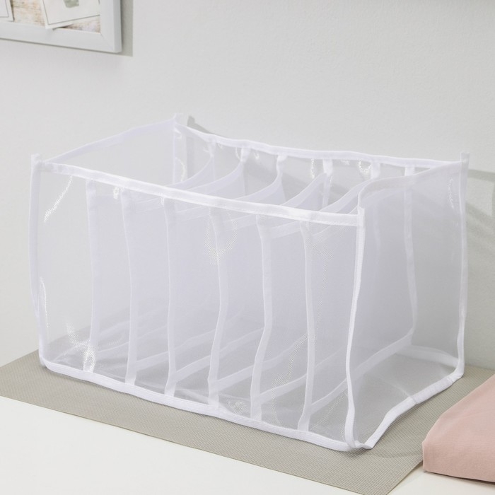 Органайзер для хранения белья «Пыльца», 7 отделений, 36×25×19,5 см цвет белый Органайзер для хранения белья «Пыльца», 7 отделений, 36×25×19,5 см цвет белый