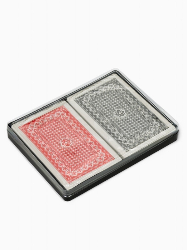 Карты игральные пластиковые 54 шт Карты игральные пластиковые 54 шт "Покер", 25 мкм, карта 5.5 х 8.5 см, набор 2 колоды