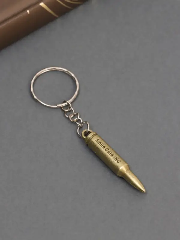 Металлический брелок для ключей на кольце &laquo;Пуля&raquo;, под латунь, 4&times;0.5&times;0.5 см