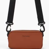 Сумка женская кросс-боди TEXTURA на молнии, 19&times;6&times;10.5 см, рыжая