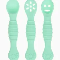 Ложка детская для прикорма, силикон, набор 3 шт., мятный M&B