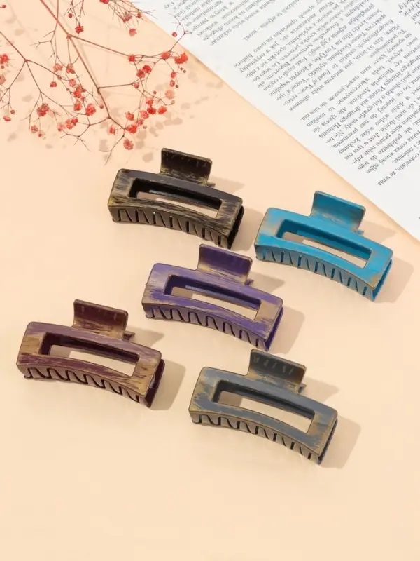 Крабик для волос &laquo;Джастин&raquo;, прямой, 8.5 см, МИКС