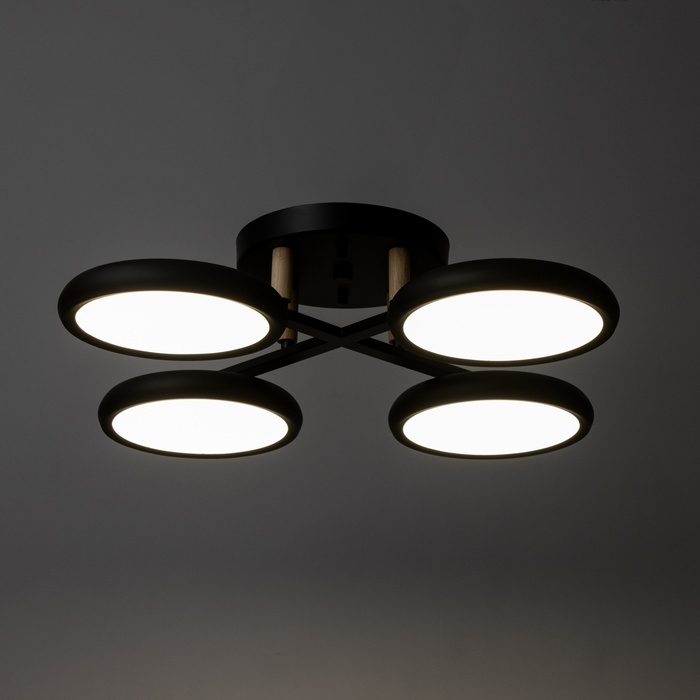 Люстра Люстра "Алис" 4хLED 96Вт 3000-6000К черный 60х60х13 см