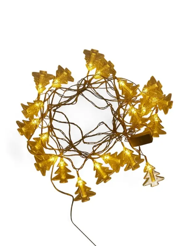 Гирлянда &laquo;Нить&raquo; 4.5 м с насадками &laquo;Прищепки-ёлочки&raquo;, IP20, прозрачная нить, 20 LED, свечение тёплое белое, 220 В