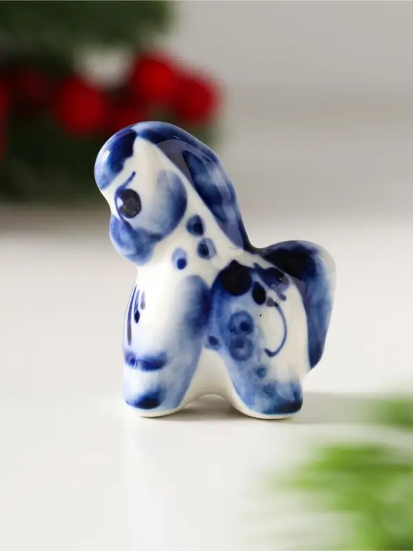Сувенир Лошадка Кроха, 4х4х2,5 см, гжель Сувенир Лошадка Кроха, 4х4х2,5 см, гжель