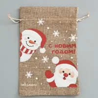 Мешочек подарочный &laquo;С Новым годом&raquo;, снеговик, 16&times;24 см