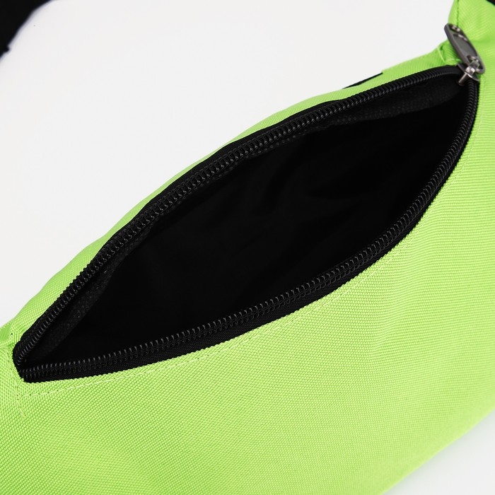 Поясная сумка на молнии, наружный карман, цвет салатовый
