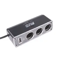 Разветвитель прикуривателя AVS 12/24 (на 3 выхода+USB) CS313U