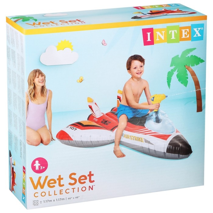 Плот для плавания «Самолет», 117 х 117 см, с водной пушкой, от 3 лет, до 40 кг, 57536NP, цвет МИКС Плот для плавания «Самолет», 117 х 117 см, с водной пушкой, от 3 лет, до 40 кг, 57536NP, цвет МИКС