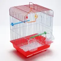 Клетка для птиц укомплектованная Bd-1/2q, 30 х 23 х 39 см, красная