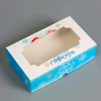 Коробка подарочная складная с окном &laquo;С Новым годом&raquo;, 25&times;15&times;7 см