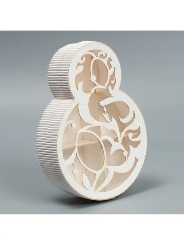 Коробка подарочная, кондитерская упаковка &laquo;8 марта&raquo; белая, 22&times;16&times;5 см