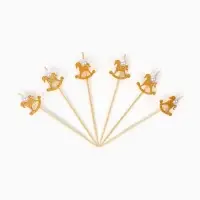 Шпажки "Лошадка" золотая, набор 6 шт.