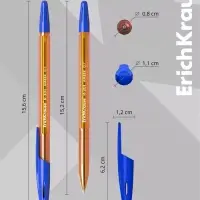 Ручка шариковая ErichKrause. R=301 Amber Stick, синий стержень, узел 1 мм