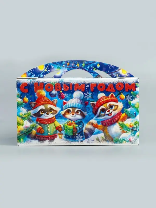 Подарочная новогодняя коробка «Лесное диско» , Портфель макси широкий, 37×8×20.2 см Подарочная новогодняя коробка «Лесное диско» , Портфель макси широкий, 37×8×20.2 см