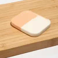 Спонж для макияжа, 5.5×4.5 см, белый, бежевый