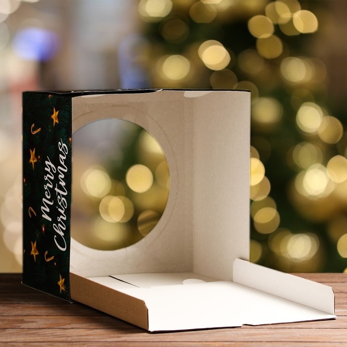 Коробка для торта новогодняя с окном «Merry Christmas», 30 х 30 х 19 см. Новый год Коробка для торта новогодняя с окном «Merry Christmas», 30 х 30 х 19 см. Новый год