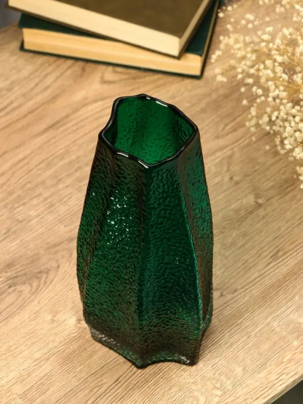 Ваза стекло настольная  Ваза стекло настольная "Дженис" 25х12х8 см, зелёный