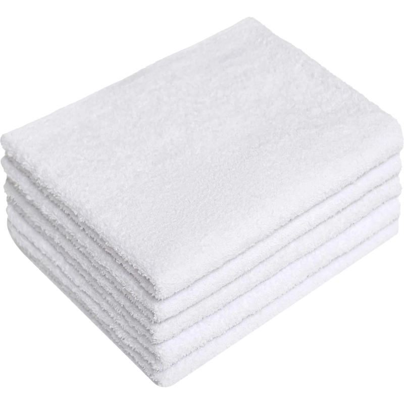 Набор полотенец махровых без бордюр 440 г/м2, 40х70 белый, 5шт