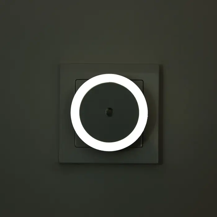 Ночник &laquo;Круг&raquo; LED реагирует на темноту, белый 6.5&times;6.5&times;5 см RISALUX