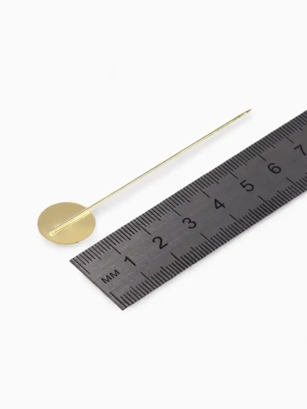 Основа &laquo;Брошь-игла&raquo; с бусиной d=1 см (набор 5 шт.), L=7.5 см, площадка 1.5 см, цвет золото