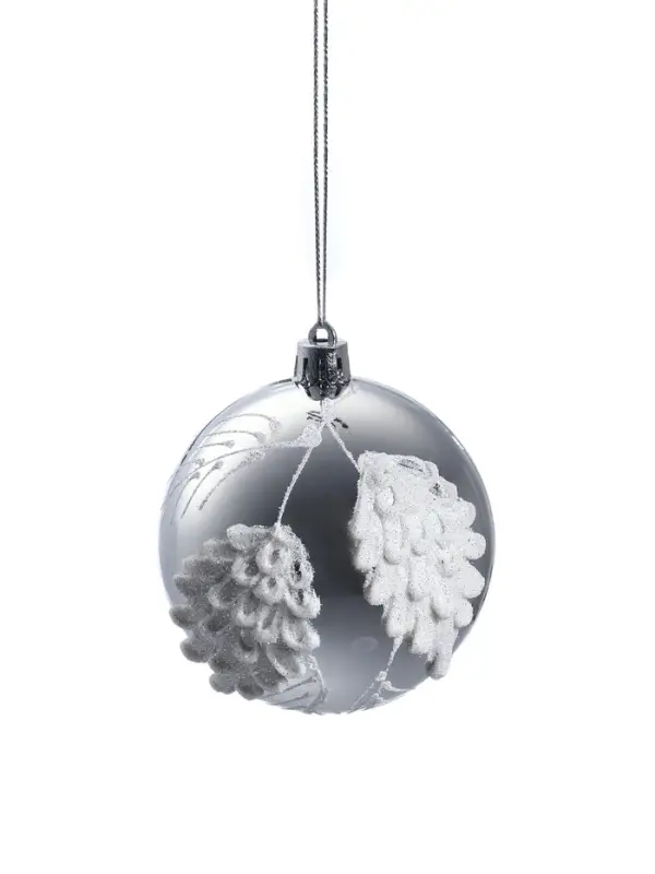 Ёлочные игрушки 6 шт. «Ловель», шары новогодние, d=8 см, серебро