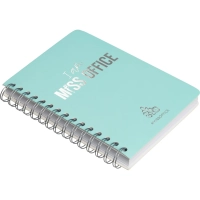 Тетрадь общая А5 Attache Miss Office 128л клетка гребень голубой с серебром