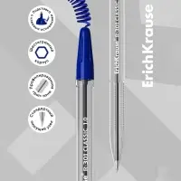 Ручка на подставке шариковая ErichKrause R=301 Desk Pen, узел 1.0 мм, чернила синие, длина линии письма 2000 метров