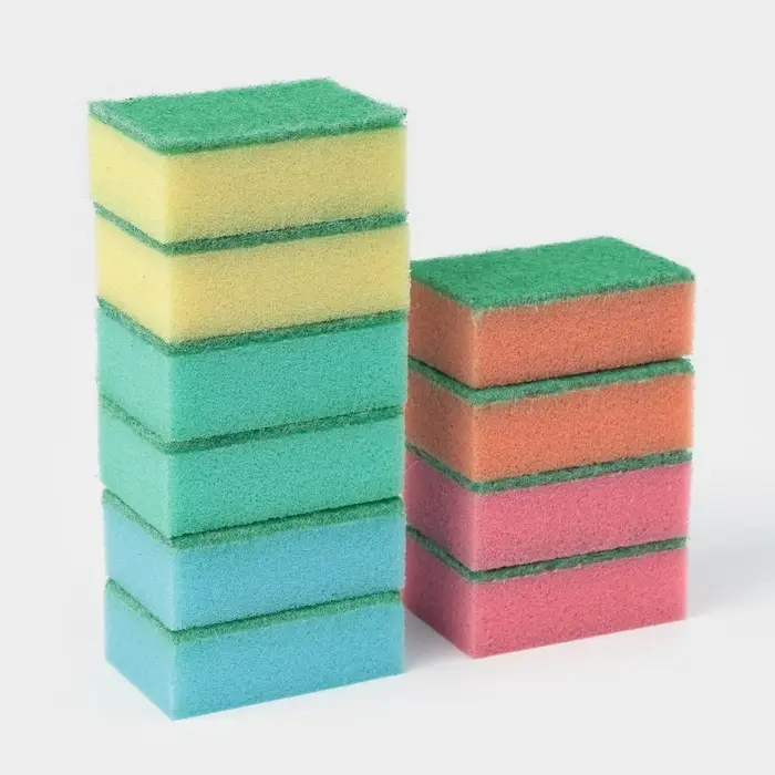 Набор губок для посуды с чистящим слоем Доляна &laquo;Макси&raquo;, 9&times;6&times;3.5 см, 10 шт.