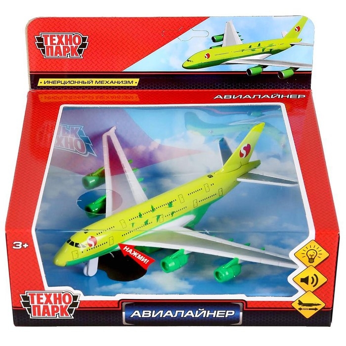 Модель самолёта металлическая «Авиалайнер S7», инерционный, светозвуковые эффекты, 17,5х19,5 см Модель самолёта металлическая «Авиалайнер S7», инерционный, светозвуковые эффекты, 17,5х19,5 см