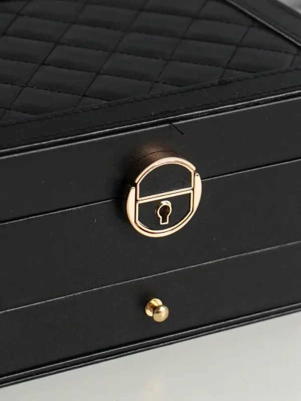 Шкатулка для украшений Netsai, 2 яруса, 17&times;23&times;10 см, чёрная