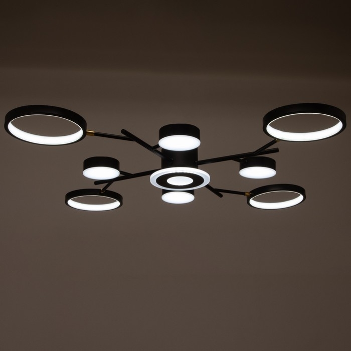 Люстра с ПДУ 2300/9BK LED 190Вт 3000-6000К черный 85х85х9 см BayerLux