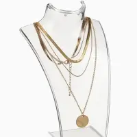 Бюст для украшений с отверстиями для серёжек QF, 13.5&times;10.5&times;20 см, h=20 см, прозрачный, глянцевый