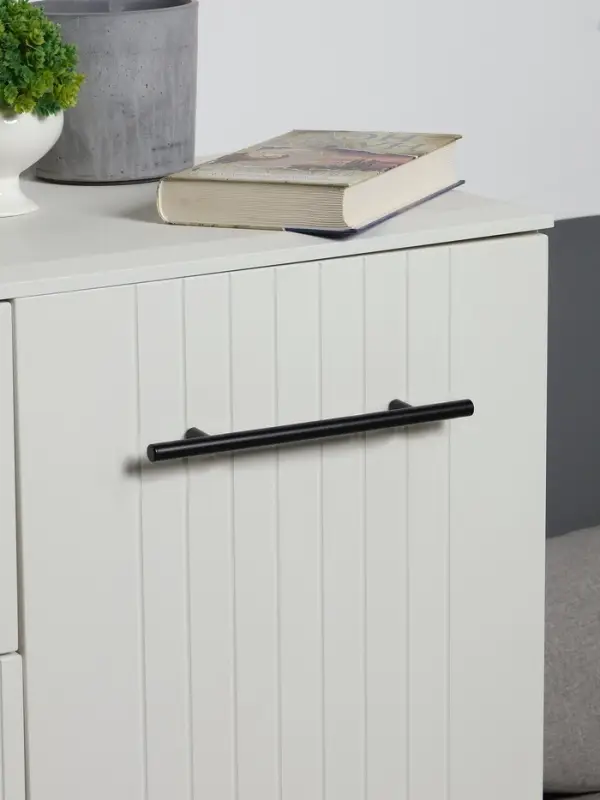 Ручка рейлинг ТУНДРА, облегчённая, d=12 мм, м/о 160/250 мм, внеш. ножка, цвет черный