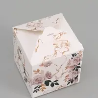 Коробка подарочная складная, упаковка, &laquo;8 марта, золотой&raquo;, 12&times;12&times;12 см
